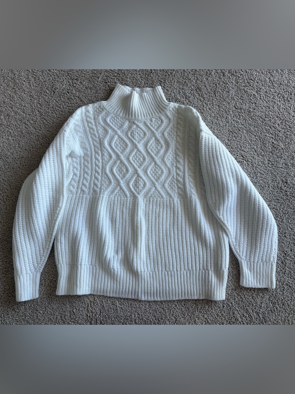 a new day Cream Cable Knit Turtleneck Sweater